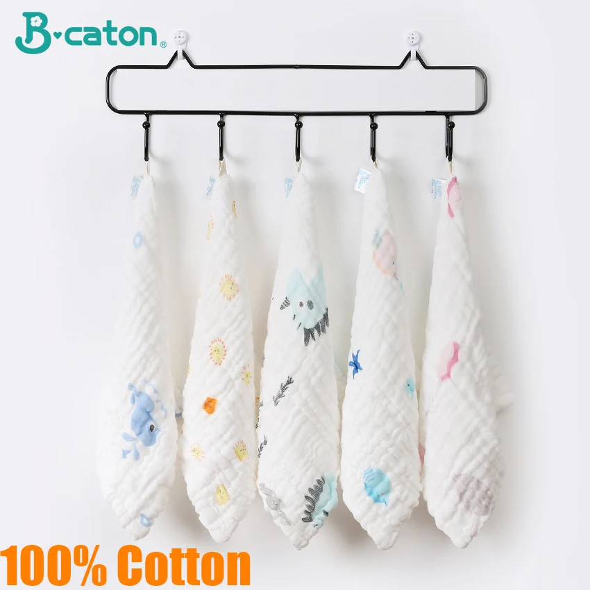 Baby Cotton Bath Towel 6-Layer Gauze Face Washcloth Squares Hand Wipe Newborn Bathing Feeding Kids Handkerchief 5PCS bath towel,cotton towel,baby towel,square towel