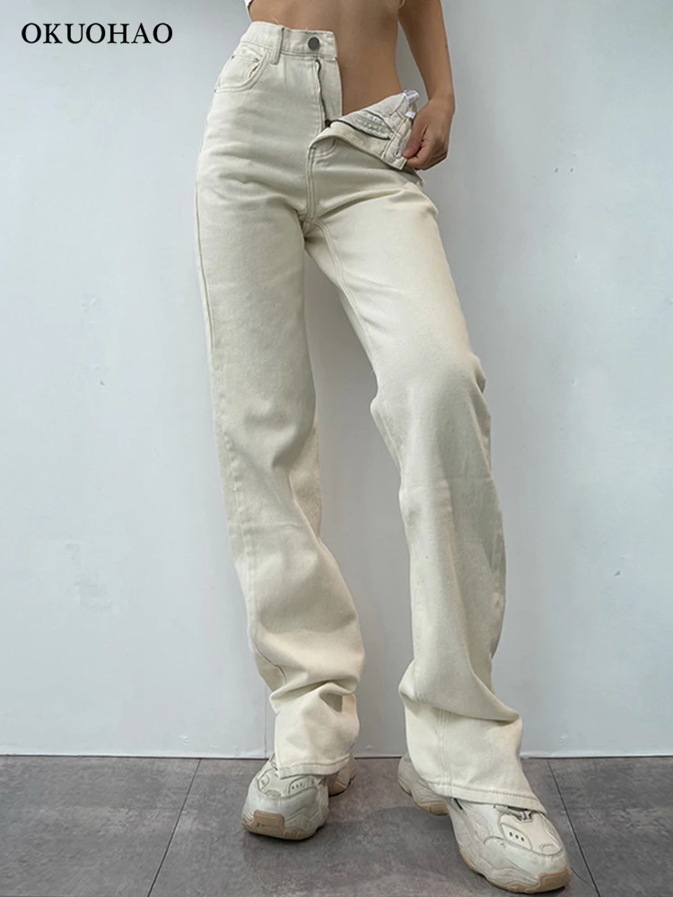 Goldsign Denim High-Rise Jeans The Nineties Boot in Weiß Damen Bekleidung Jeans Ausgestellte Jeans 