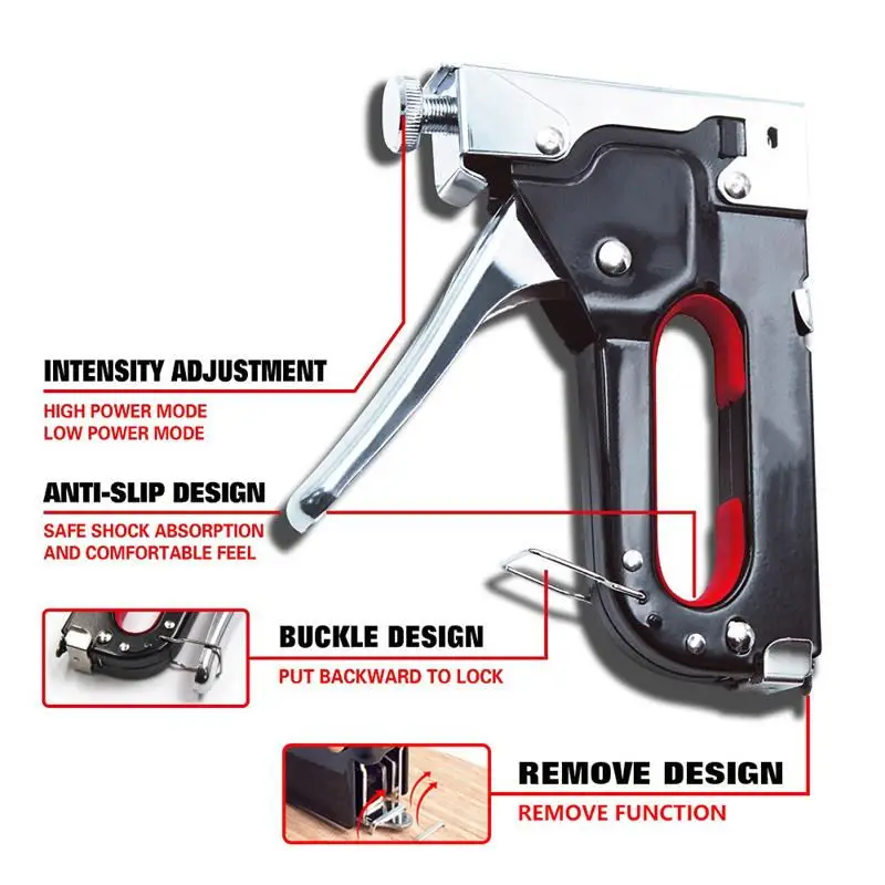 3 In 1 Nail Gun DIY Furniture Construction Stapler Upholstery Staple Gun With 600 Staples Home Decor Carpentry Tools 2