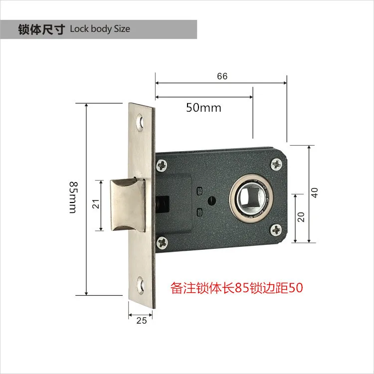 Stainless Steel Lock Body Lock Core Indoor Bedroom Tongue Lock Universal Wooden Door Door Lock Room Home Silent