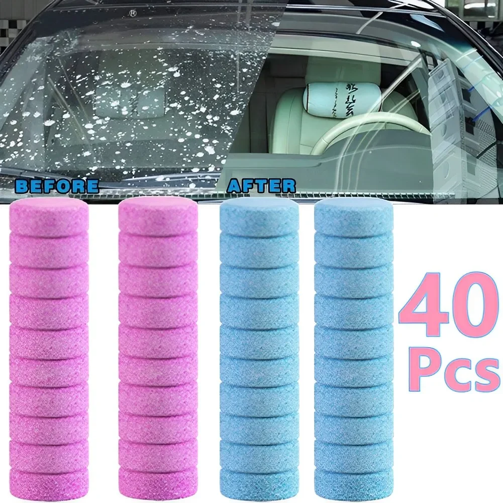 40Pcs Mixed Solid Cleaner Car Windscreen Cleaner Effervescent Tablets Glass Window Windshield Cleaning Tools Car Accessories