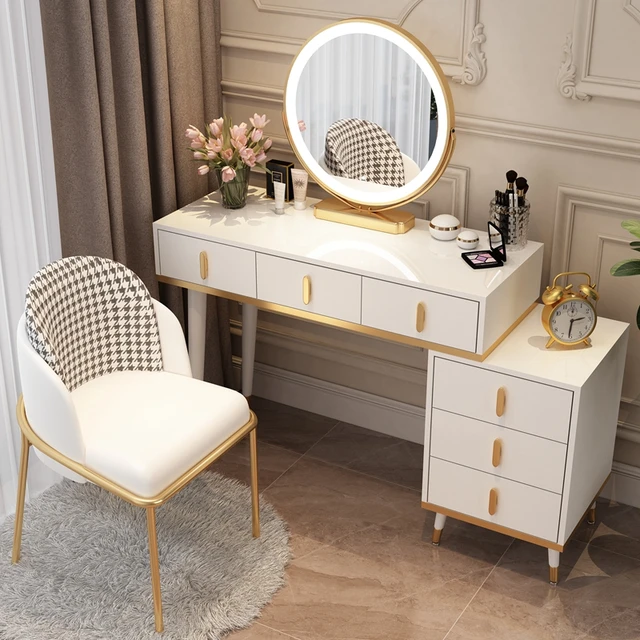 Makeup Lacquer Dressing Table Box Mirrors Drawer Toiletries Dressing Table  Cabinets Living Room Tocador Maquillaje Decoration - AliExpress