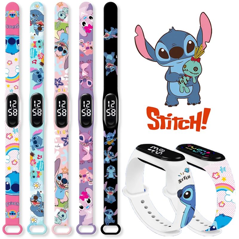 Montre enfant Disney Lilo et Stitch électronique LED lumineuse étanche - Idée cadeau anniversaire sport silicone