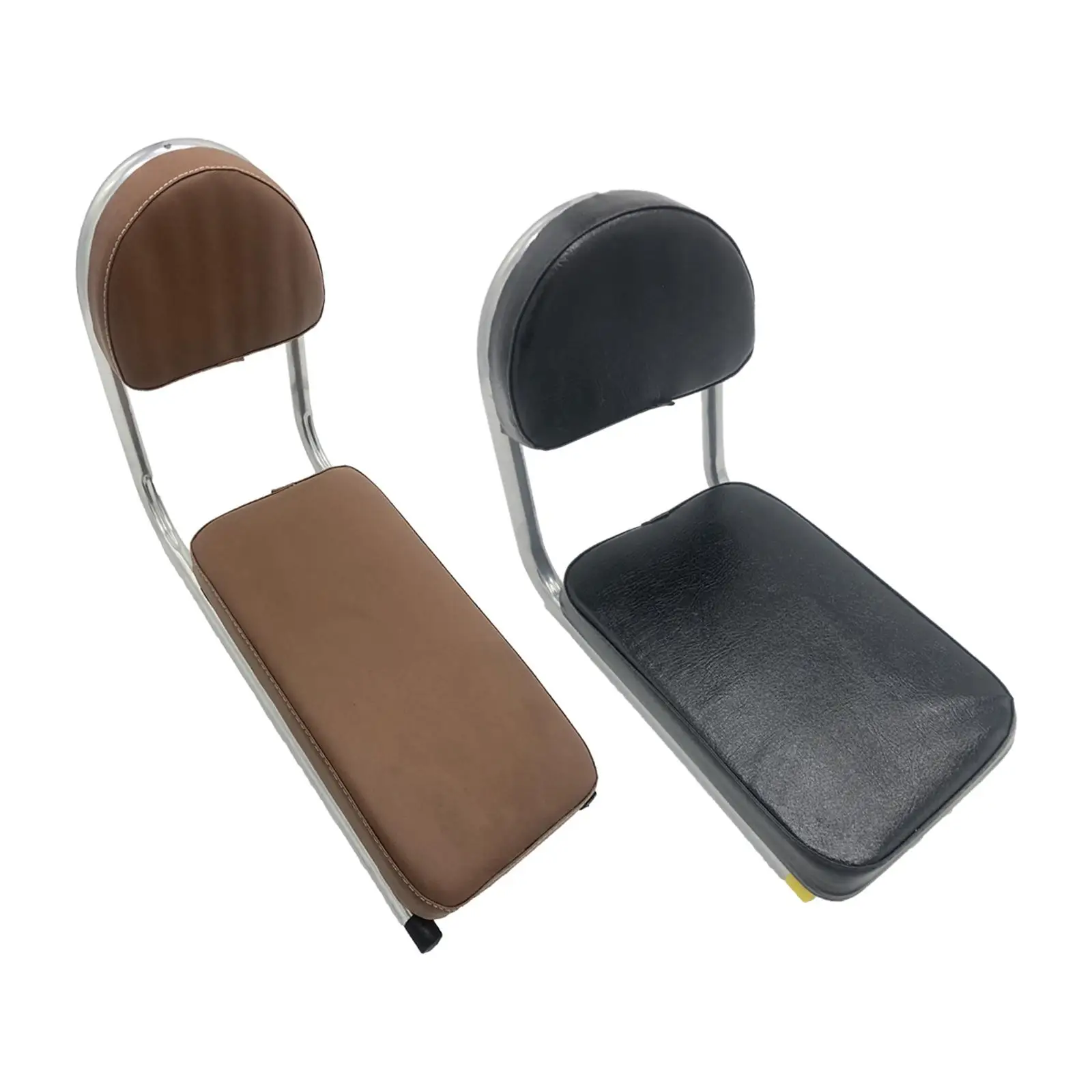 Bicycle Rear Seat Cushion PU Leather with Backrest for Riding Touring Biking