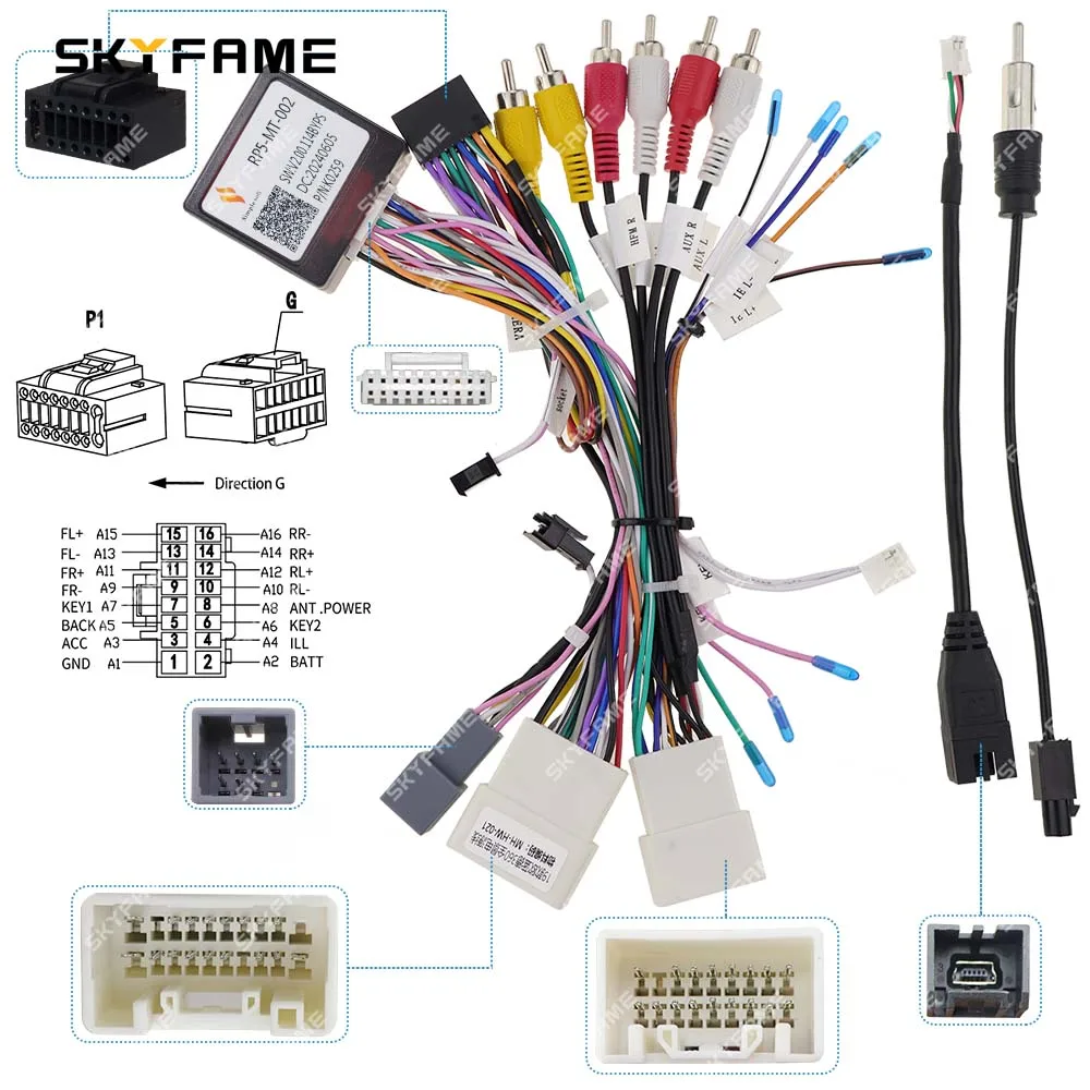 SKYFAME Car 16pin Wiring Harness Canbus Box Decoder For Mitsubishi Pajero Sport Triton Eclipse Asx Outlander MT-SS-07/RP5-MT-002