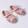 Kids Leather Shoe Spring Autumn Elegant Girls Party Shoes Fashion Sequins Bowtie Children Princess Shoes for Wedding Shallow 5