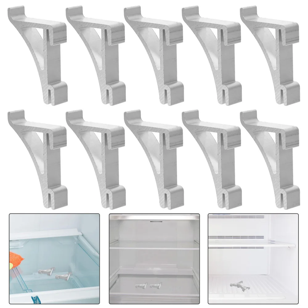 Description Picture 2 of item10pcs Freezer Clamp Fridge Layer Board Buckle Plastics Cooler Shelf Clip Freezer Shelf Fixing Bracket Cooler Shelf Hook Hardware
