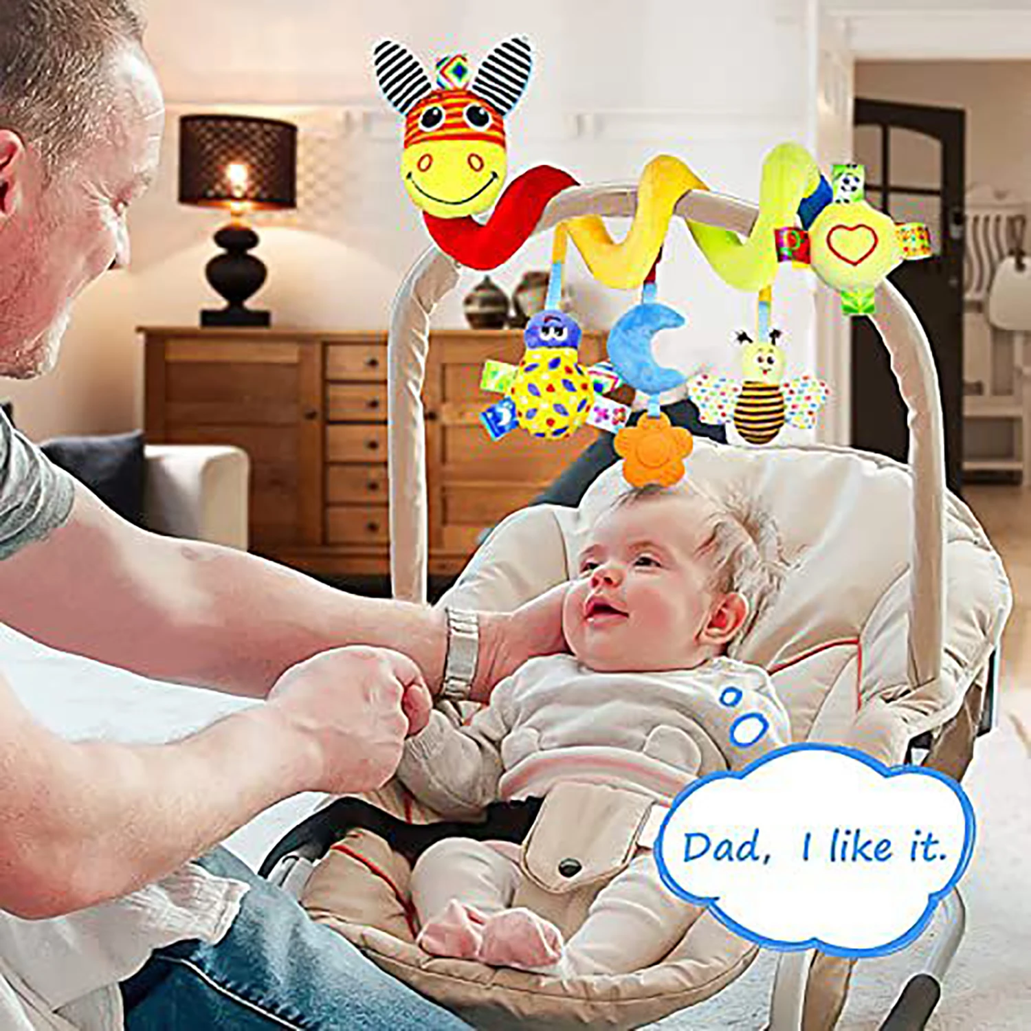 Baby Crib Hanging Rattles Toys Car Seat Toy Soft Mobiles Stroller Crib Cot Spiral Toy Pram Hanging Dolls for Babies Newborn Gift 5