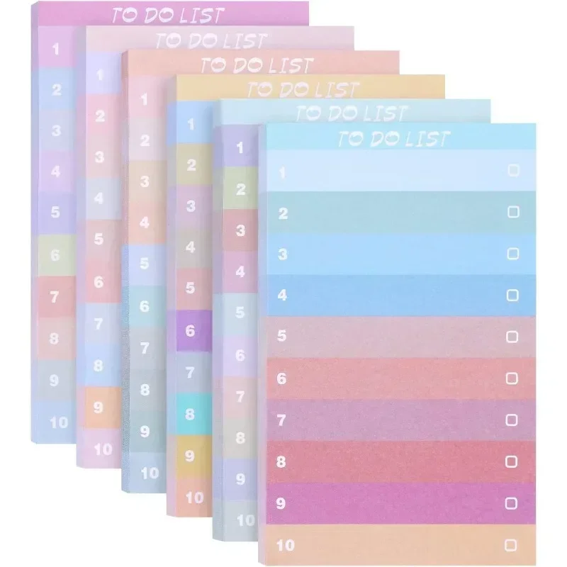 New Multi-color Rainbow Notepad Shopping Plan Memo Pad Office Learning List Memo Pad Notebook School Supplies Decoration