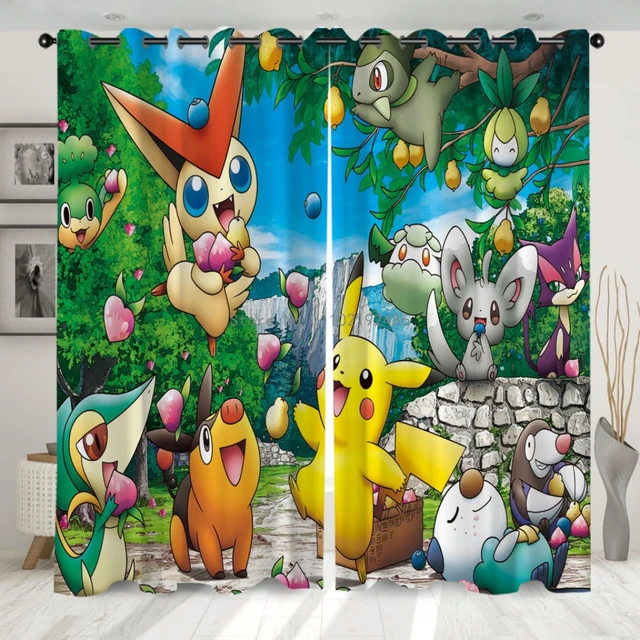 Pokémon Pikachu Rideaux Rideaux de fenêtre occultants pour la décorati –  ebuycosuk