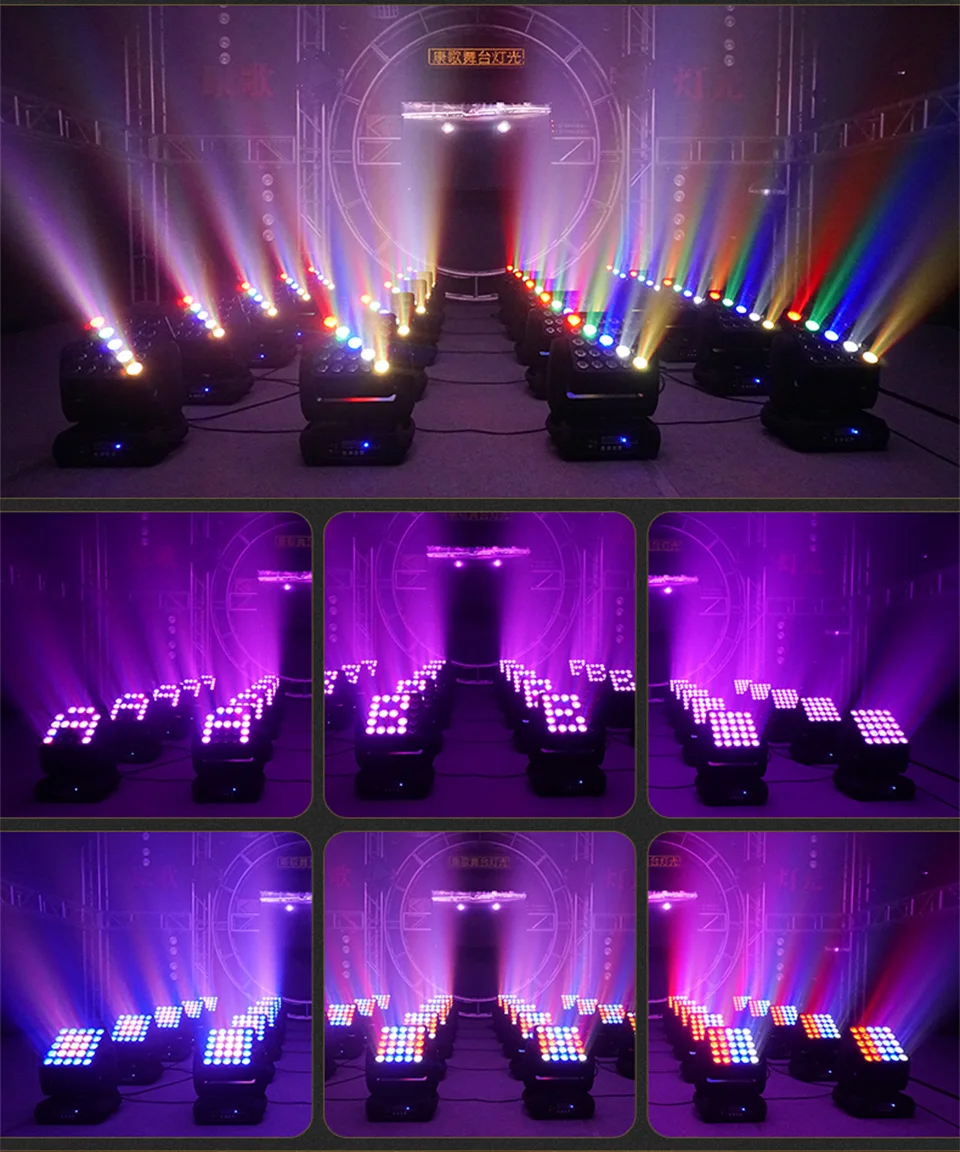 LED 25pcs Matrix Moving Head Light Stage Fixed Pattern Strobe Light 4in1 Concert