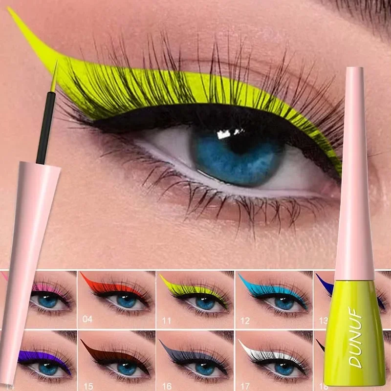 Colorful Liquid Eyeliner Quick Dry Waterproof Eye Pencil Long Lasting Eyes Cosmetic Blue Green Glitter Eye Showdow Makeup Tools liquid eyeliner,eyeliner pencil,eyeshadow eyeliner