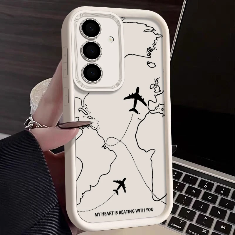 Airplane Route Silicone Phone Case Cover