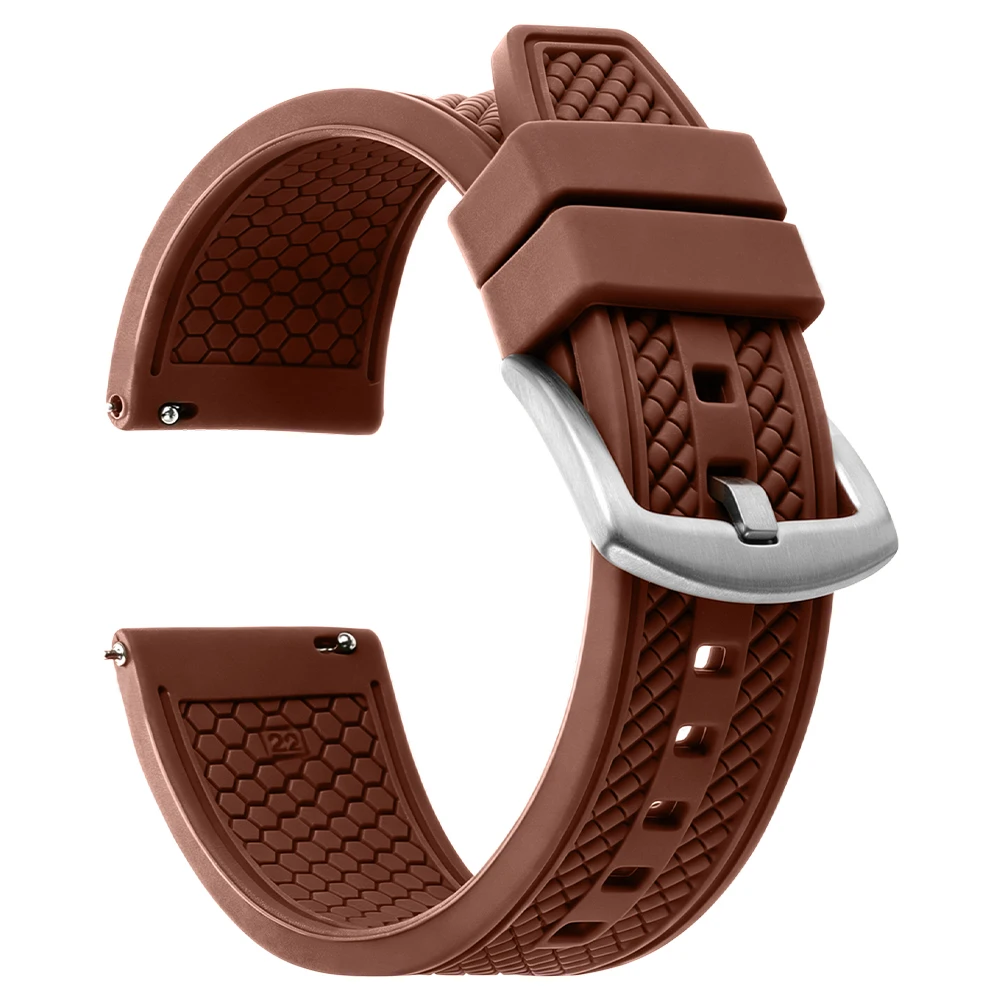Sporty Waterproof Silicone Watch Strap - 20mm/22mm
