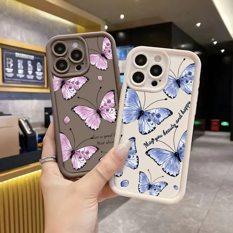 Vibrant Butterfly Soft Silicone Shockproof Phone Case Cover