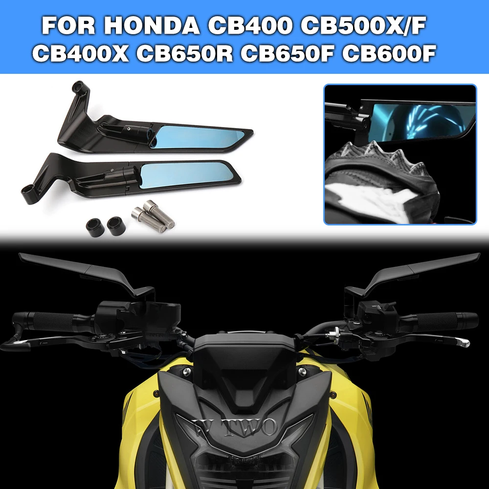 

For Honda CB400 CB500X/F CB400X CB650R CB650F CB600F Universal Motorcycle Mirror Wind Wing side Rearview Reversing mirror