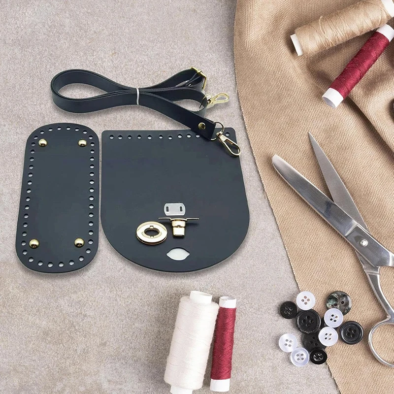 7pcs DIY Handmade Bag Set – Bottom, Flap Cover & Hardware for Crochet/Knitting Bags 4