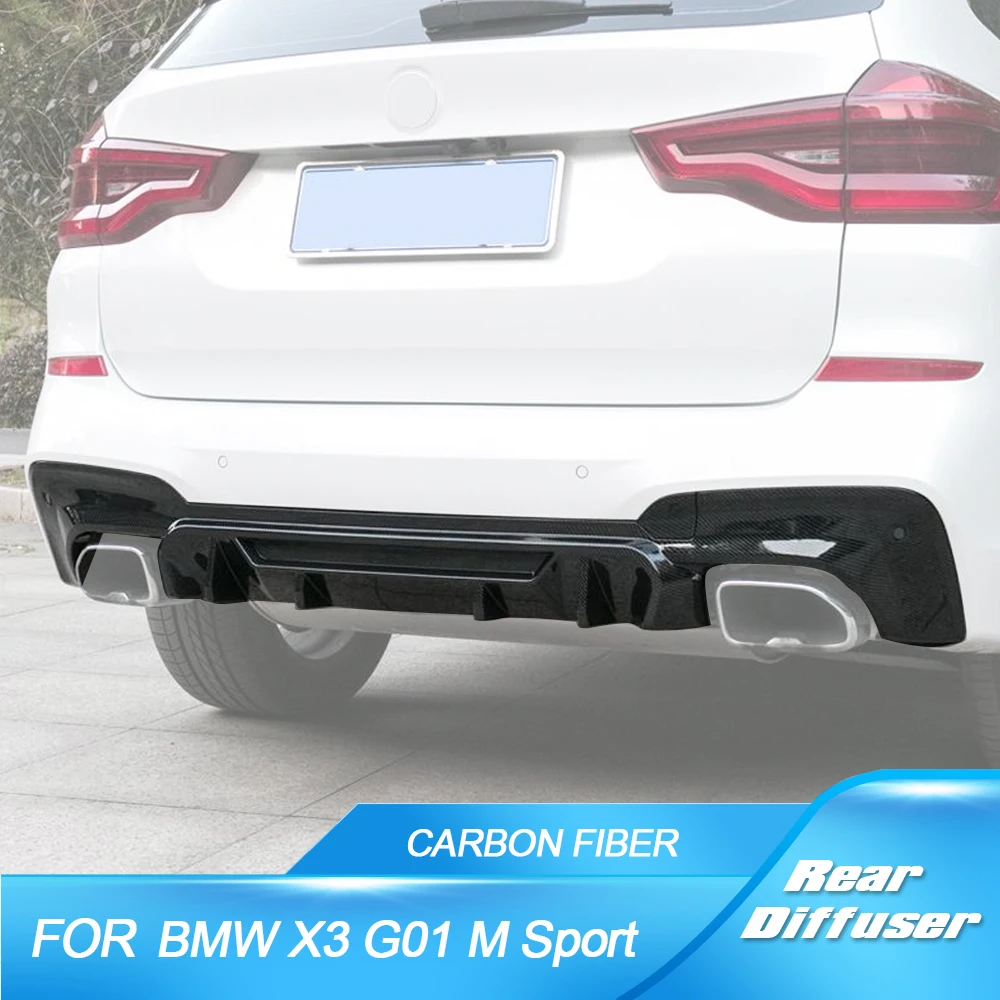 

For BMW X3 G01 M Sport 2018-2020 Gloss Black Carbon Look Rear Diffuser Bumper Diffuser Rear Bumper Diffuser Lip