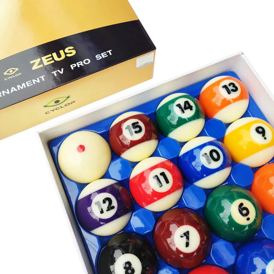 ビリヤード CYCLOP ZEUS TOURNAMENT TV PRO SET Cyclop Zeus Pool Balls Tournament TV Pro 2-1/4 Inch Complete Set