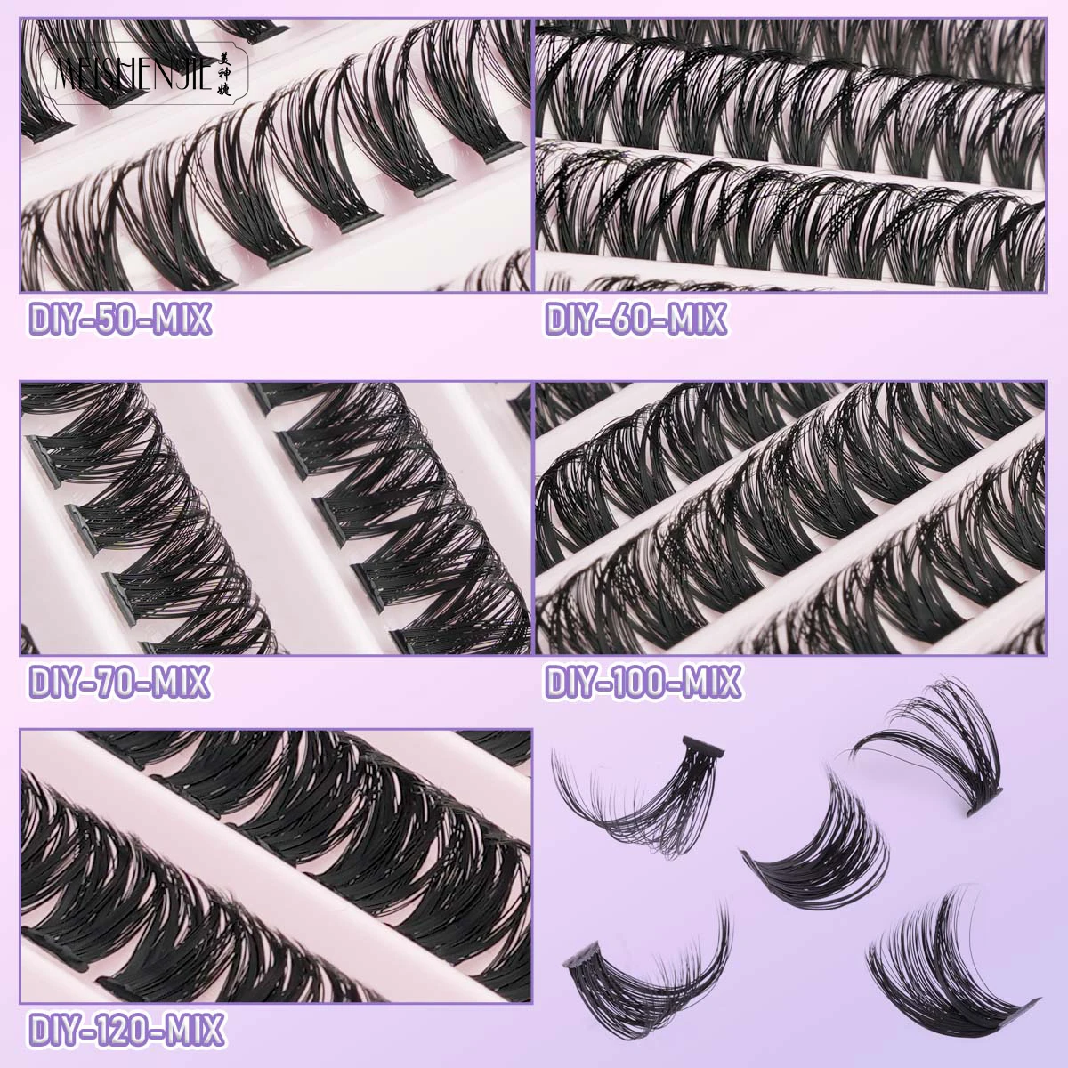 Lash Extension Kit DIY 10 Rows Lash Clusters With Waterproof Strong Hold Lash Bond Seal Eyelash Tweezers Tools