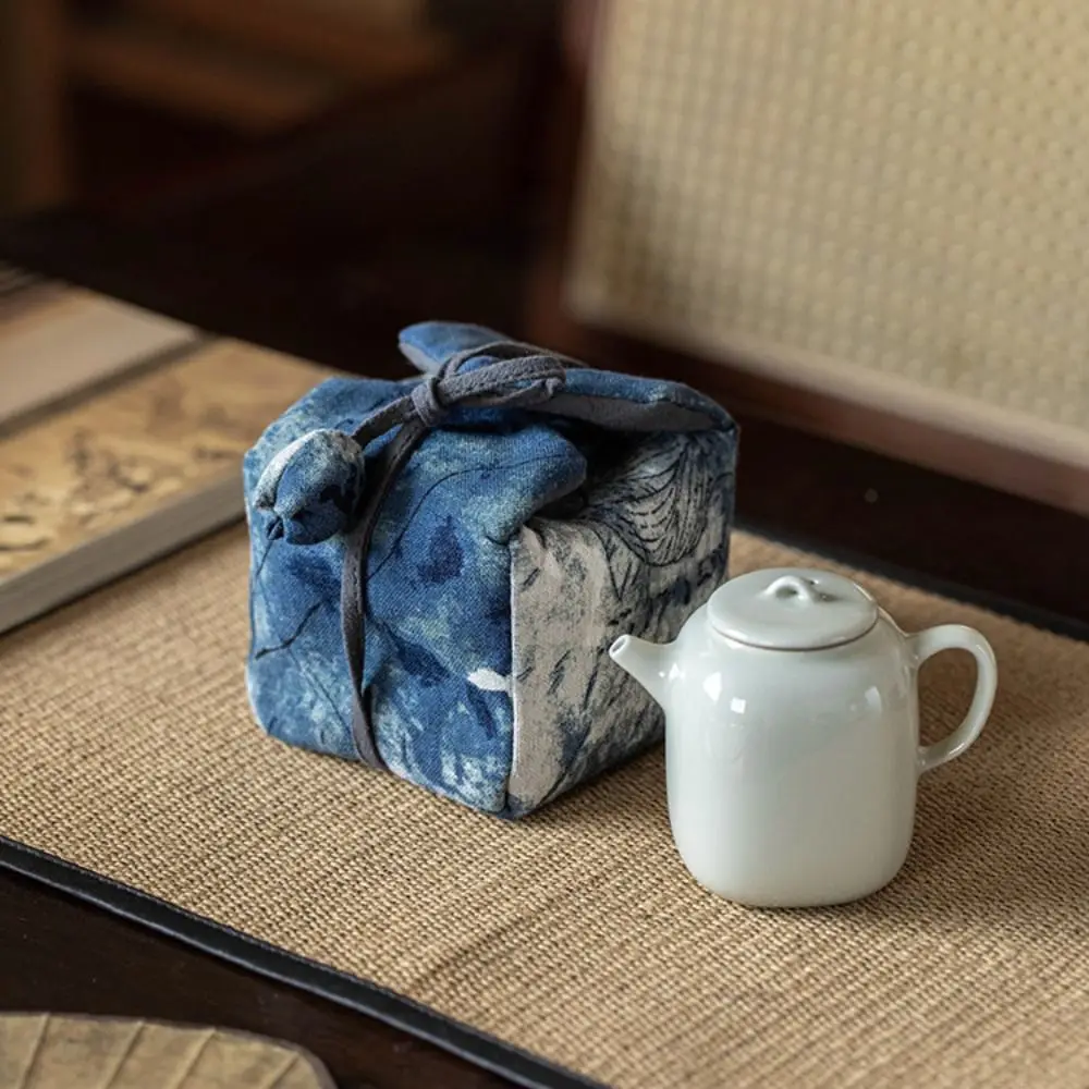 

Handbag Ink Rendering Handbag Chinese Style Cotton Tea Tools Storage Bag Small Item Pouch Cheongsam Accessories