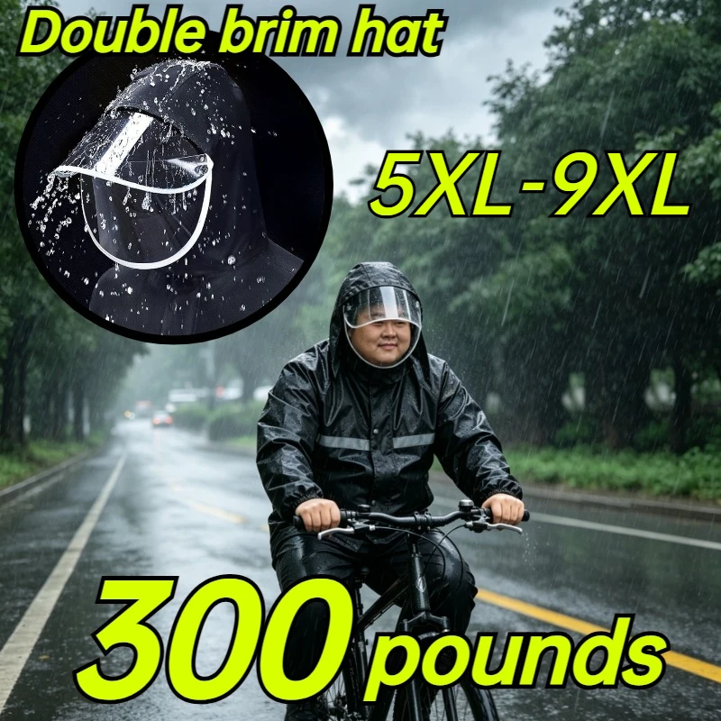 7XL 특대형 레인코트 슈트 분리형 폭우 방지 여행 통근 편의성 300kg 라이딩..