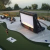 White Large 30ft Inflatable Movie Screen Outdoor Theater Oxford Foldable Home Cinema With Blower For Projector Event Party 4