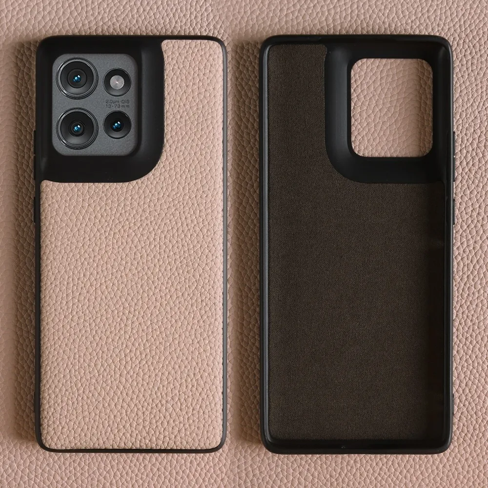 Luxury Genuine Leather Litchi Pattern Phone Case - Back Shell Cover in Elegant Design