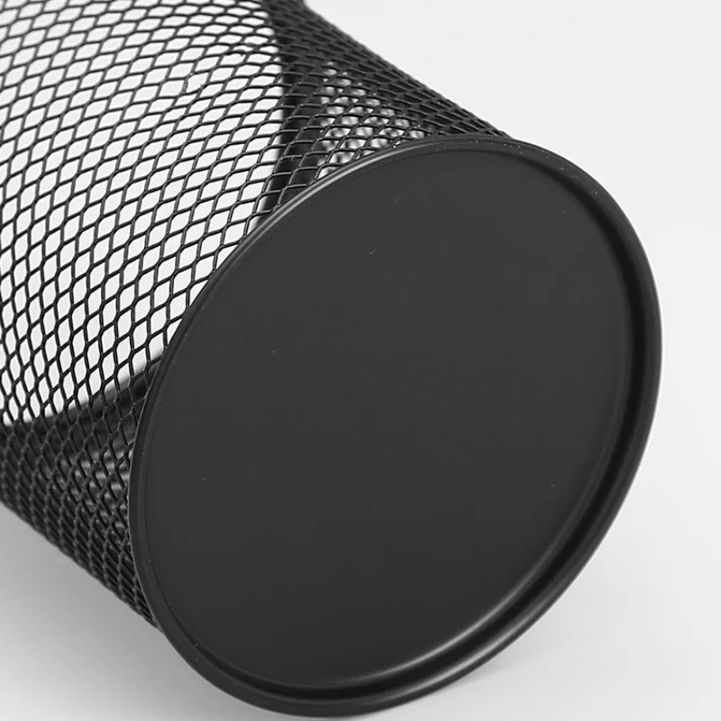 1pc Pen Holder Office Desktop Metal Mesh Square Round Pencil Holder Pen Storage Box Pot Makeup Brush Box Durable Pencil Case