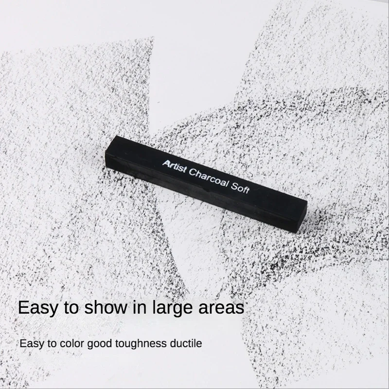 Square Sketch Carbon Stick Compressed Carbon Bar Drawing Pen Artist Drawing Bar Art Supplies 6pcs Set