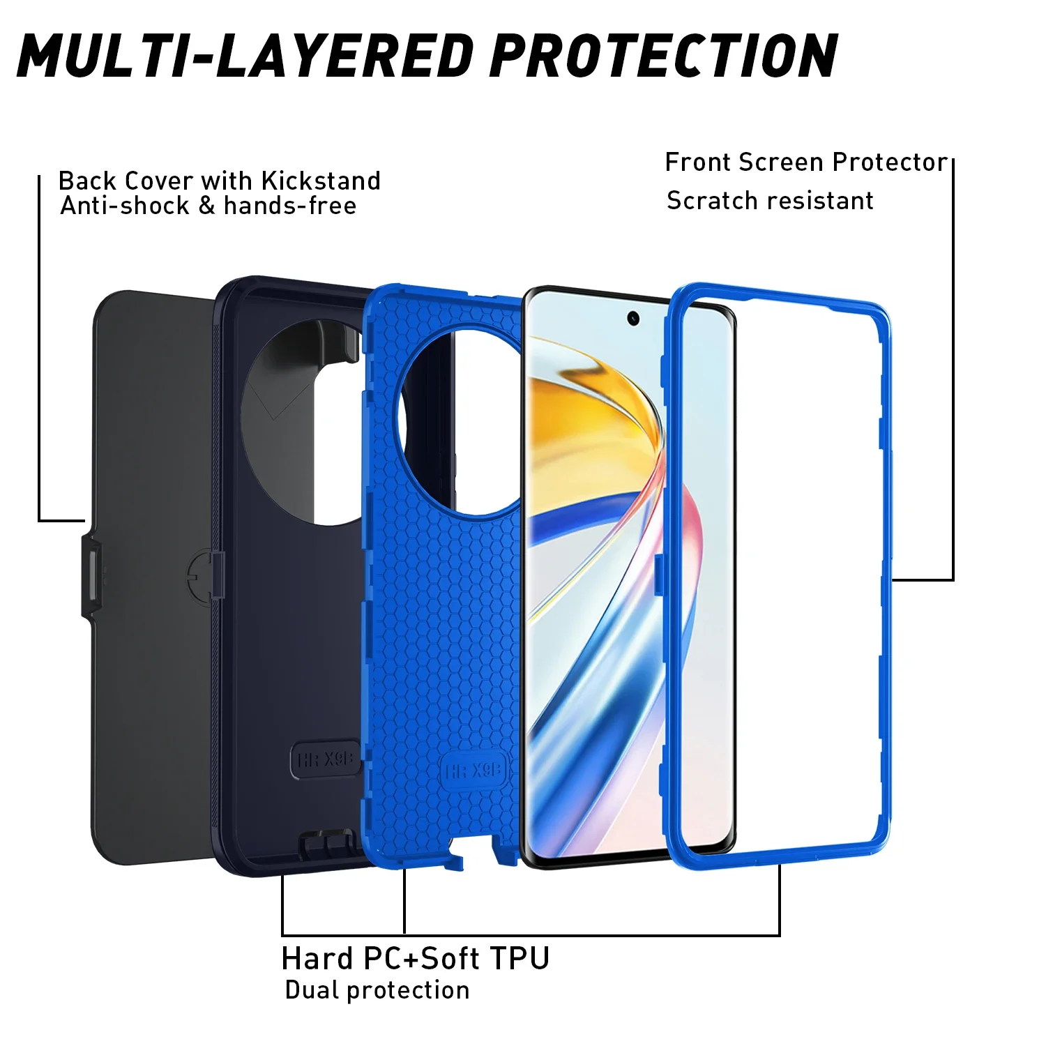 Premium 3-in-1 Protective Armor Box Case with Belt Clip