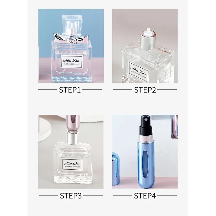 10/30/50pcs kleine Parfüm Nachfüll flasche tragbare Mini Zerstäuber nachfüllbare Spray wiederauf ladbare Taschen spender Reises prüh gerät – Detail 7