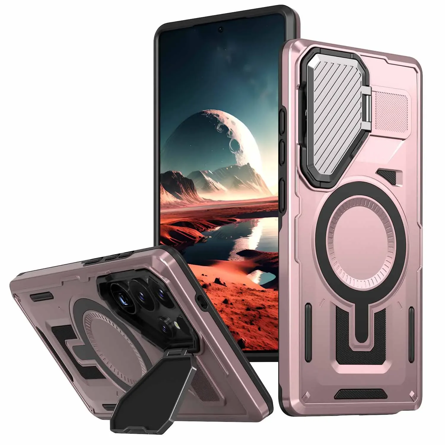 Magnetic Ring Stand Phone Case with 360-Degree Rotation and Enhanced Grip