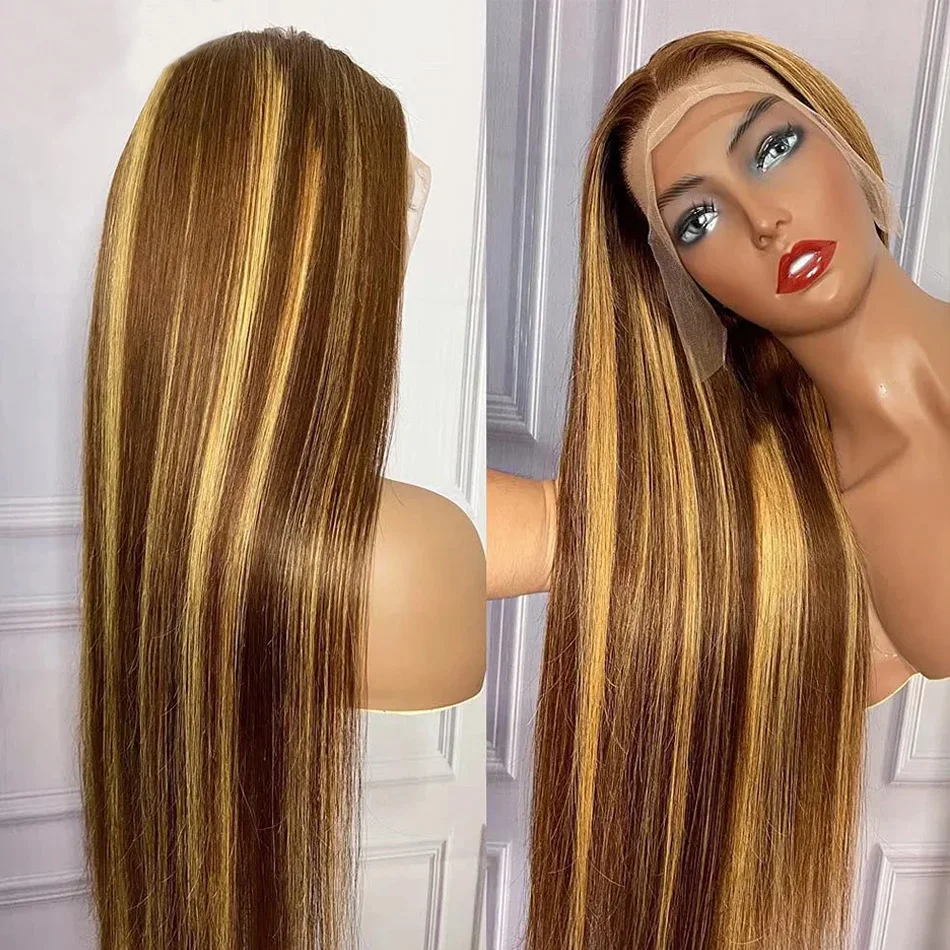 

Glueless Straight Highlight Lace Front Wigs For Women 613 Burgundy Honey Blonde Colored Lace Front Wig Synthetic T Part Lace Wig