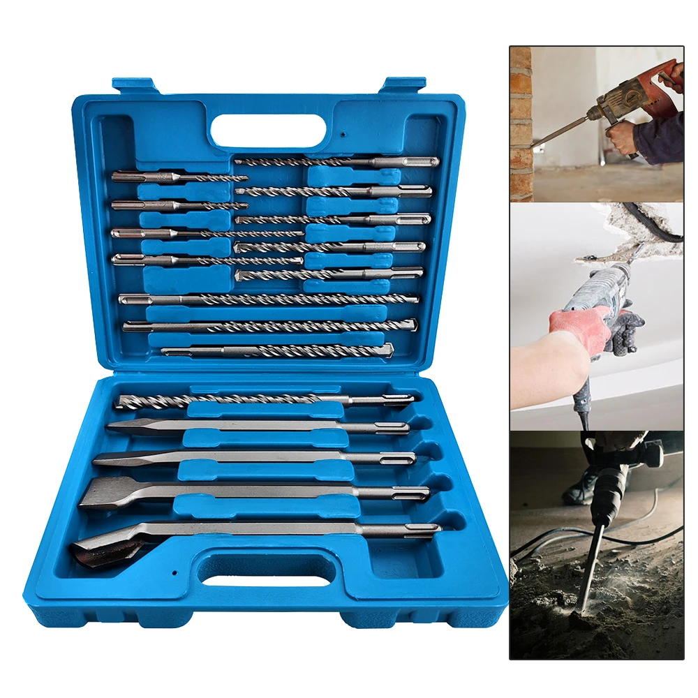17Pcs-Set-Electric-Hammer-SDS-Plus-Drill-Bit-Set-110-160-200-250mm-for ...