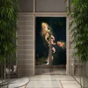Koi Fish Japanese Door Curtain Kitchen Entrance Door Curtain Decor Fengshui Drape Room Linen Curtain Door Hanging Half-curtain 3