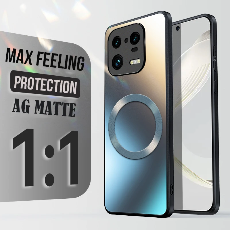 Matte Silicone Frosted Phone Case with Magnetic Wireless Charging Compatibility