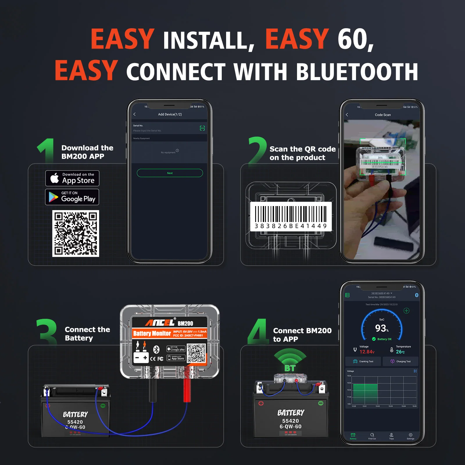 جهاز قراءة بيانات البطارية عن طريق الجوال BT