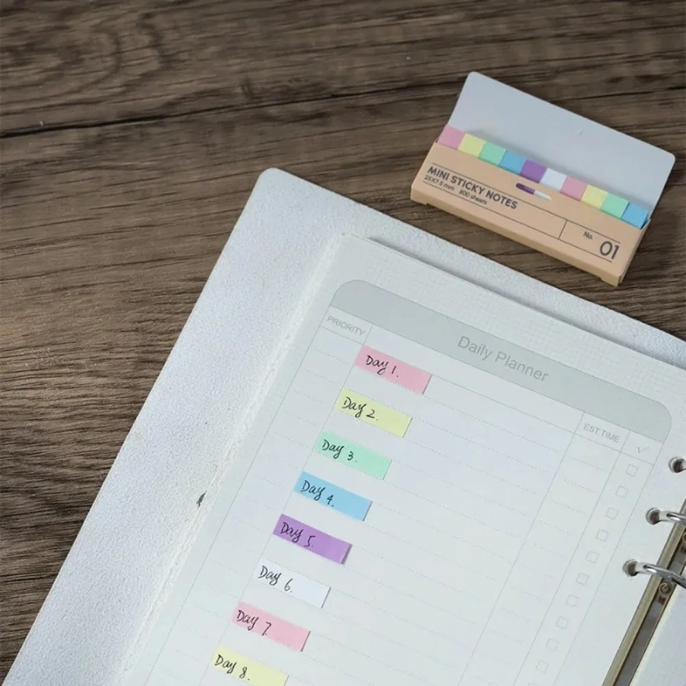 800 Blatt Haftnotizen zur Klassifizierung von Dateien, selbstklebende Fluoreszenz-Indexetiketten, Seitenmarkierung, Lese-Haftnotizen – Detail 10