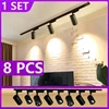 Set LED Track Light Fixture Ceiling Spots Lamps Led COB Track Lights 12W 20W 30W 40W Rail For Kitchen Shop Home Store Bedroom 1