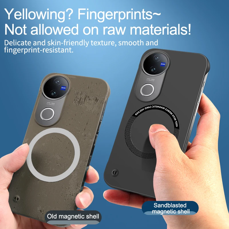 Ultra-Slim Magnetic Wireless Charging Hard Back Cover Case - No Border Design