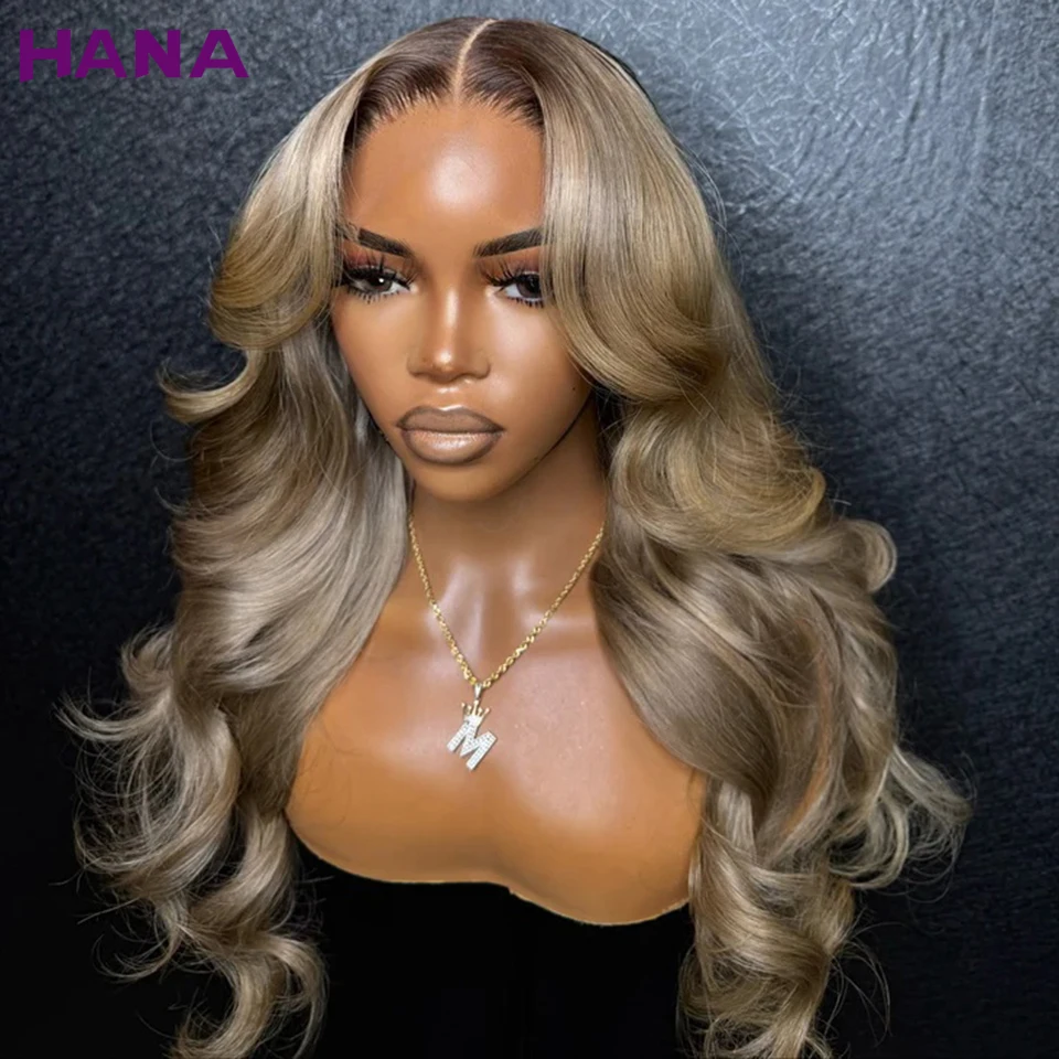 

Ombre Blonde With 1B Roots Colored 5X5 Closure Wig For Women Human Hair Body Wave Ombre Ash Blonde 13X6 13X4 HD Lace Frontal Wig