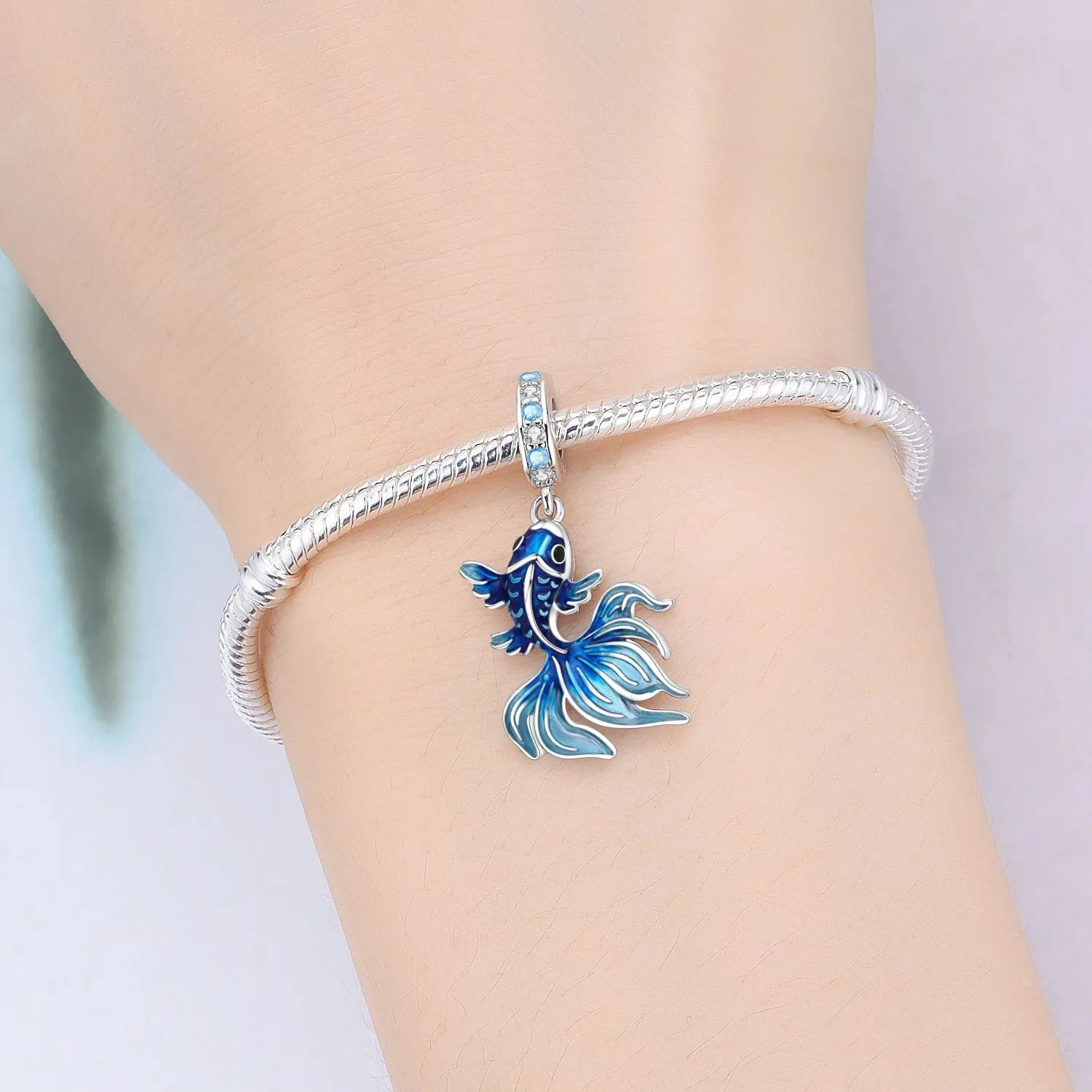 Ocean Blue Silver Charm 2