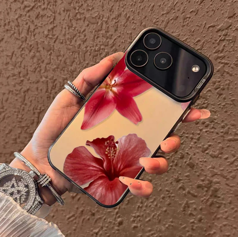 Matte Lily Flowers Laser IMD Hard Phone Case Cover