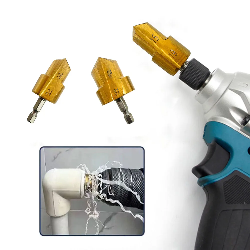 

1pcs 6.35mm -Hexagonal Shank Drill Bit Water Pipe Expansion- Drill Punch Plumber -Home DIY Power Tool Spare Parts For Replacing