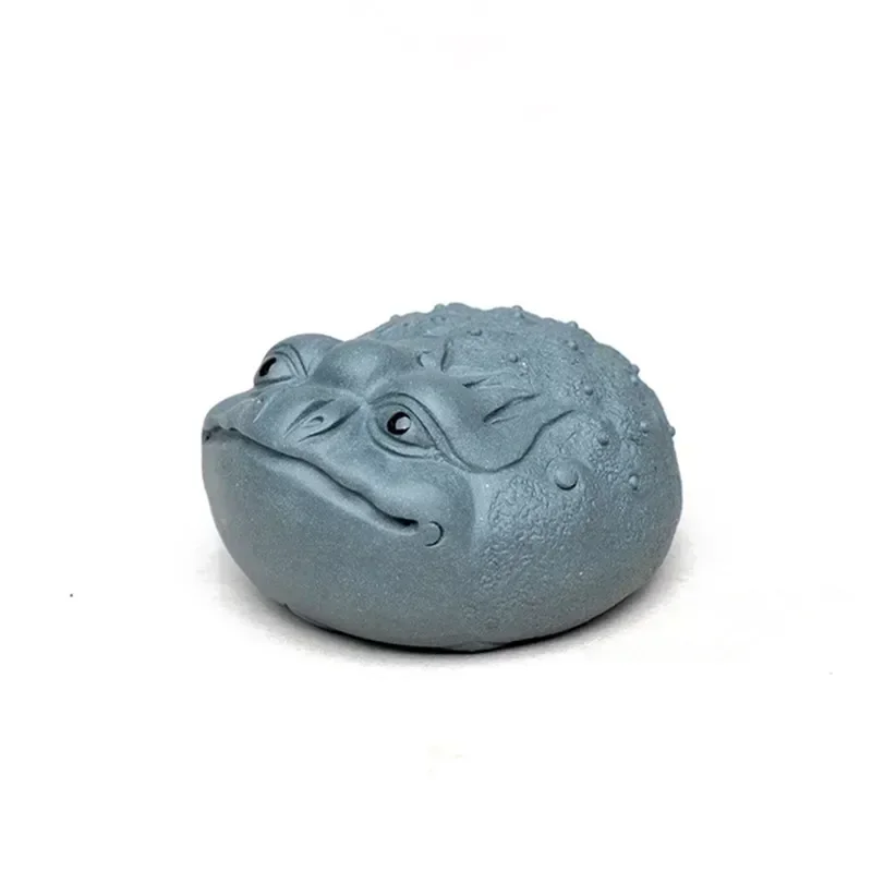 Tea Pet Ornaments Boutique Handmade Purple Clay Tea pet Ornaments Lucky Golden Toad Statue Animal Tea Figurine Teaware Decoration Accessories tea pet ornaments