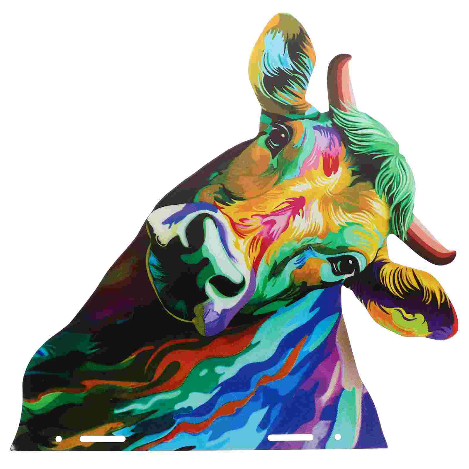 

Sun Wall Decoration Iron Crafts Colorful Bull Head Green Metal Outdoor Art for outside Artwork Housewarming Gift