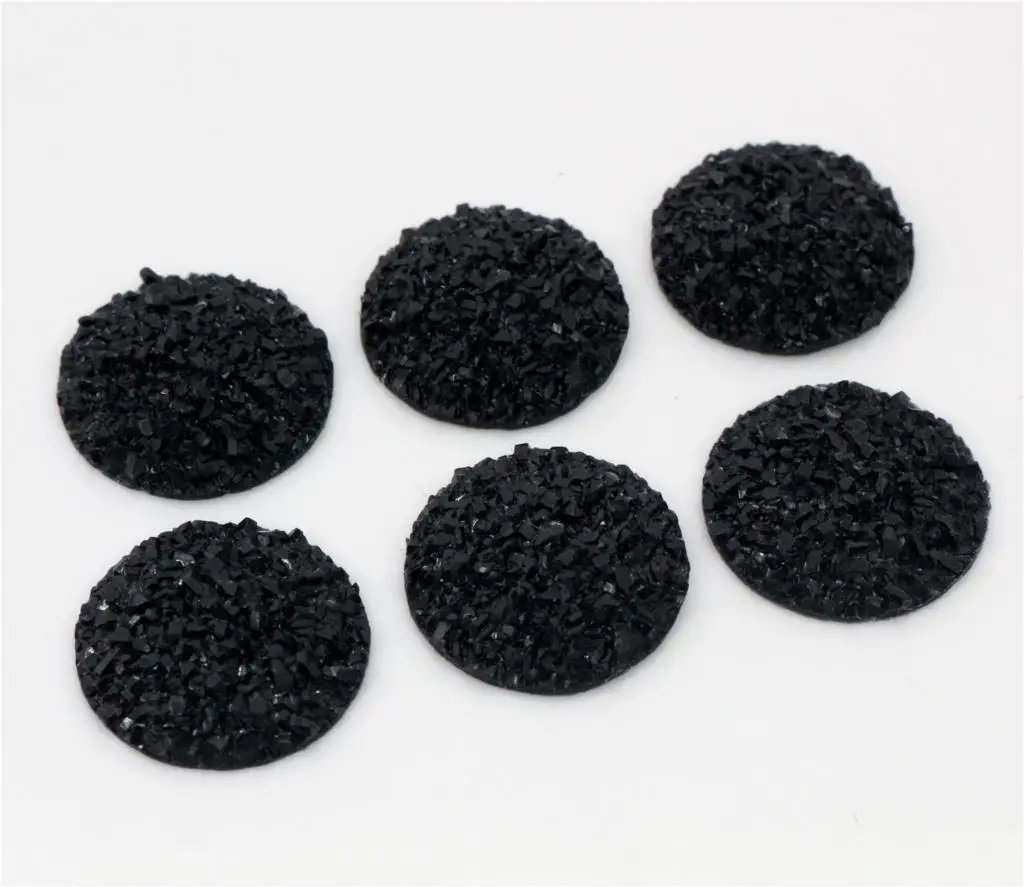 천연 광석 스타일 플랫 백 레진 카보숑, 팔찌 귀걸이 accessories-T4-09, 퓨어 블랙 컬러, 20mm, 새로운 패션, 10 개