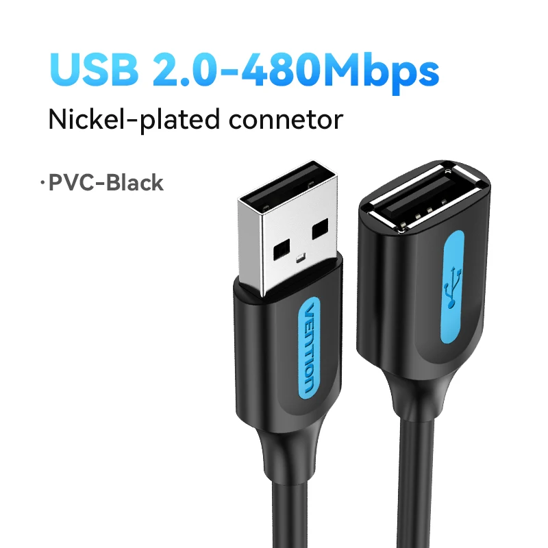 thumbnail image 1 of Vention-Cable de extensión USB 3,0, Cable de datos macho a hembra para Smart TV, PS4, Xbox One, PC, USB 2,0, 1 of 5