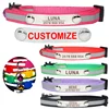 Custom Reflective Cat Collar Personalized ID Adjustable Safety Buckle with Bell Free Engraving Nylon Puppy Kittens Necklace 1
